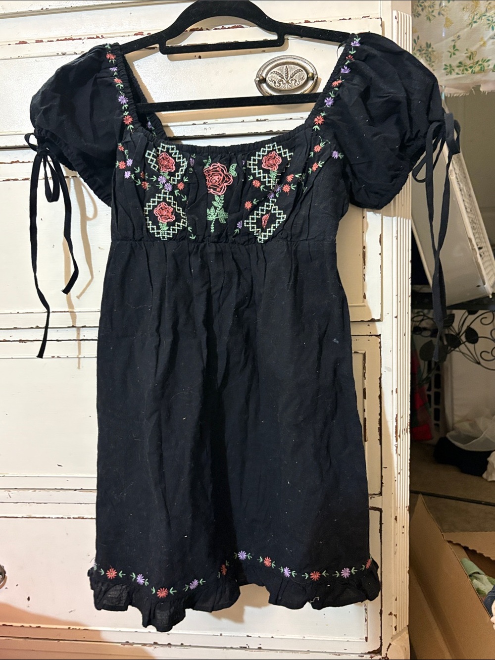 New Urban Outfitters Embroidered Mini Dress, s